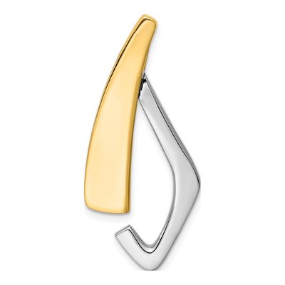 14K Two-Tone Gold Polished Slide Pendant