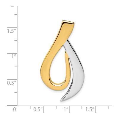 14K Two-Tone Gold Omega Slide Pendant – view 5