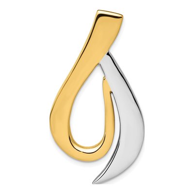 14K Two-Tone Gold Omega Slide Pendant