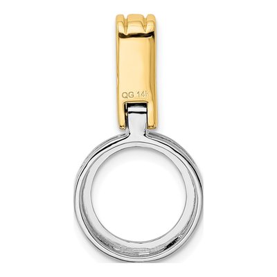 14K Two-Tone Gold Circle Slide Pendant – view 4