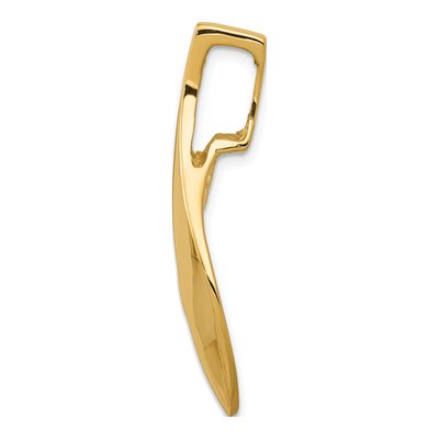 14K Yellow Gold Polished Slide Pendant, Fits 6mm Omega – view 3