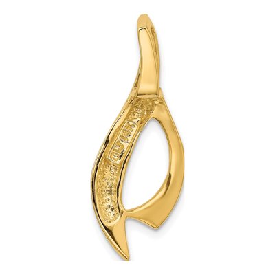 14K Yellow Gold Polished Slide Pendant, Fits 6mm Omega – view 4