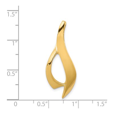 14K Yellow Gold Polished Slide Pendant, Fits 6mm Omega – view 5