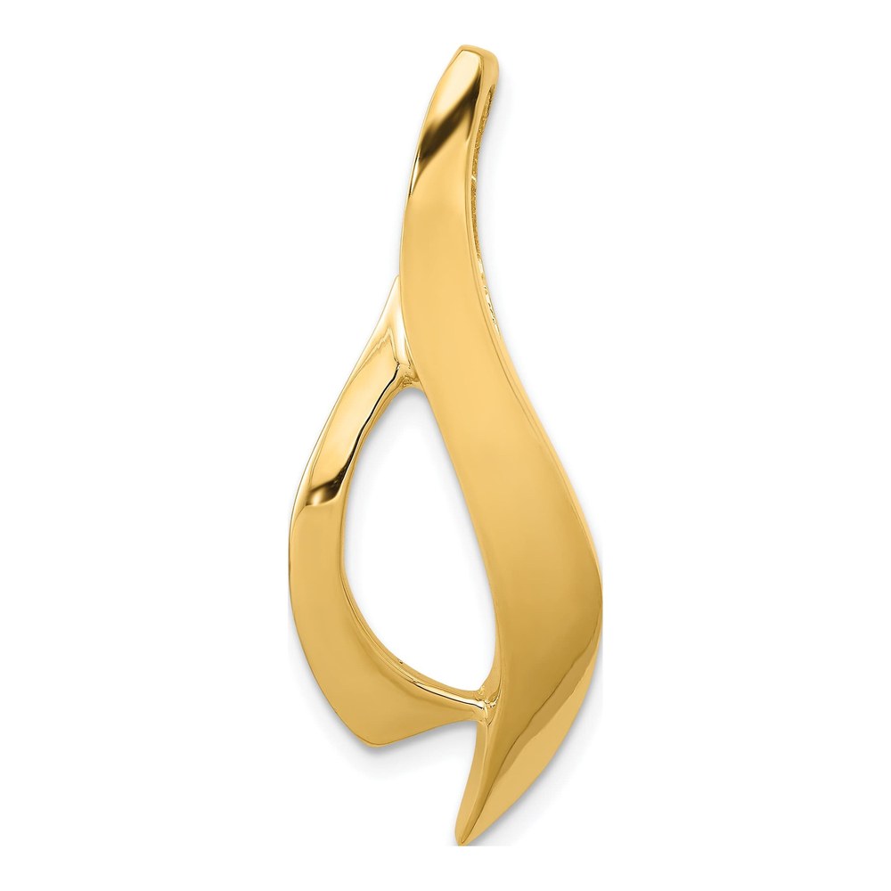 14K Yellow Gold Polished Slide Pendant, Fits 6mm Omega