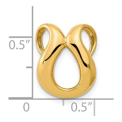 14K Yellow Gold Polished Slide Pendant – view 4