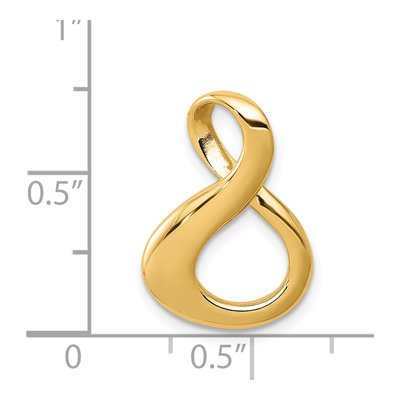 14K Yellow Gold Polished Slide Pendant – view 4