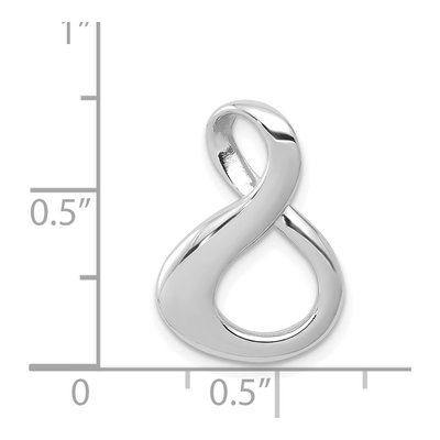 14K White Gold Polished Slide Pendant – view 4
