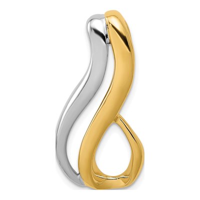 14K Two-Tone Gold Reversible Slide Pendant