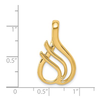 14k Yellow Gold Polished Slide, Fits Up to 6mm Omega – view 5