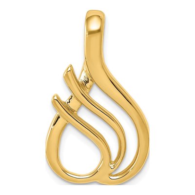 14k Yellow Gold Polished Slide, Fits Up to 6mm Omega