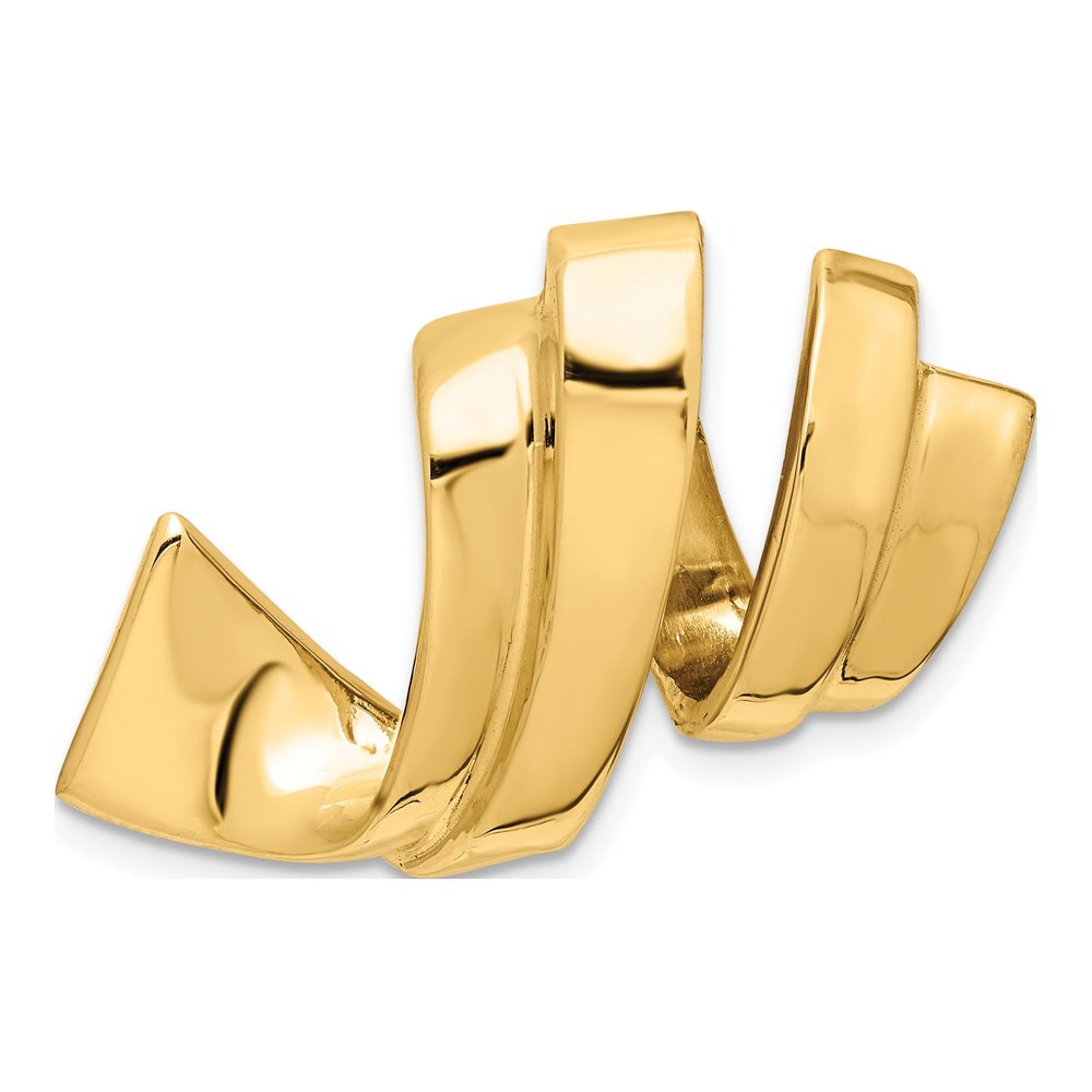 14K Gold Polished Spiral Omega Slide Pendant