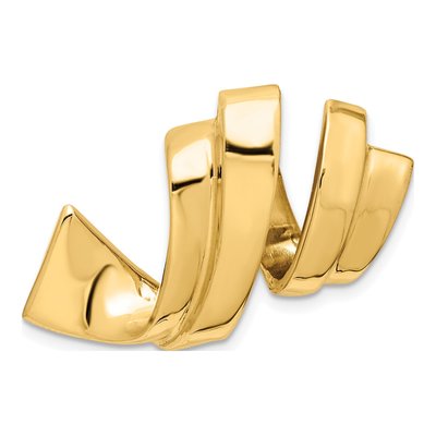 14K Yellow Gold Spiral Omega Slide Pendant
