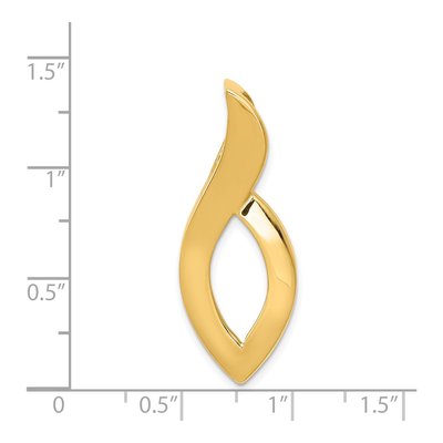 14k Yellow Gold Polished Slide Pendant – view 5