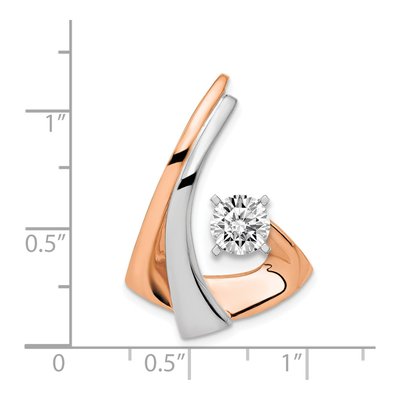 14K Two-Tone Gold Diamond Slide Pendant – view 4