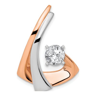 14K Two-Tone Gold Diamond Slide Pendant