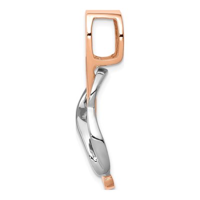 14K Two-Tone Gold Slide Pendant, Reversible Omega Fit – view 3