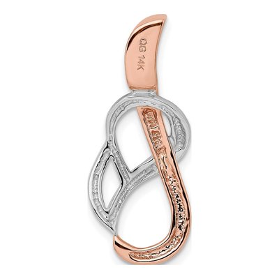 14K Two-Tone Gold Slide Pendant, Reversible Omega Fit – view 4
