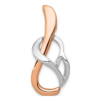 14K Two-Tone Gold Slide Pendant, Reversible Omega Fit