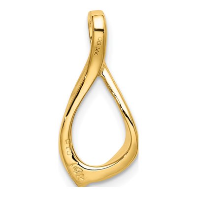 14K Yellow Gold Polished Chain Slide Pendant – view 4