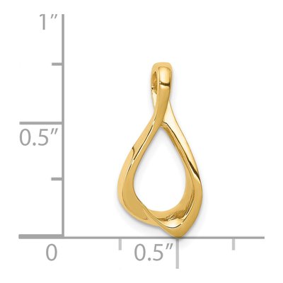 14K Yellow Gold Polished Chain Slide Pendant – view 5