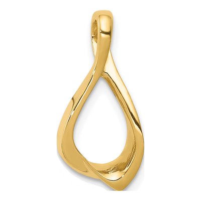 14K Yellow Gold Polished Chain Slide Pendant