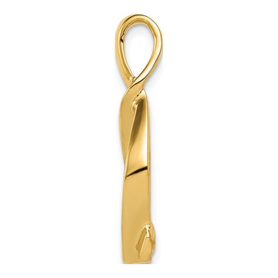 14K Yellow Gold Polished Slide Pendant – view 3