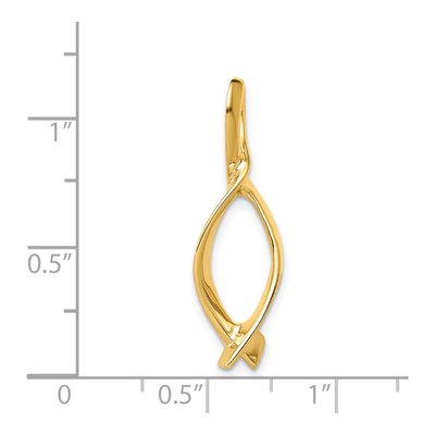 14K Yellow Gold Polished Slide Pendant – view 5