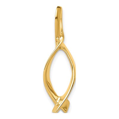 14K Yellow Gold Polished Slide Pendant