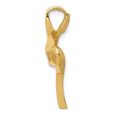 14K Yellow Gold Polished Slide Pendant – view 3