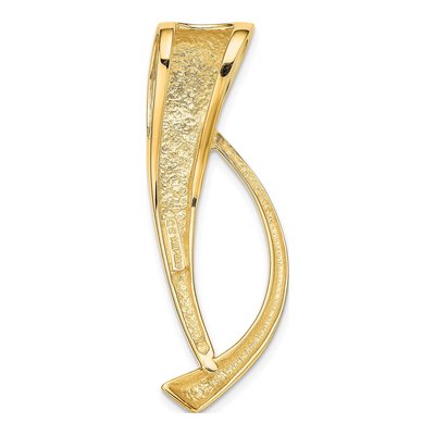 14K Yellow Gold Polished Slide Pendant, Fits 8mm Omega – view 4