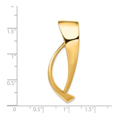14K Yellow Gold Polished Slide Pendant, Fits 8mm Omega – view 5