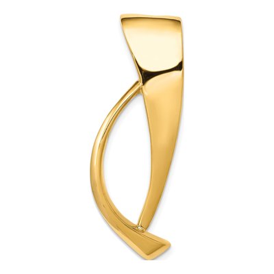 14K Yellow Gold Polished Slide Pendant, Fits 8mm Omega