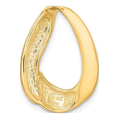 14K Yellow Gold Oval Omega Slide Pendant – view 4