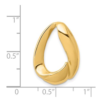 14K Yellow Gold Oval Omega Slide Pendant – view 5