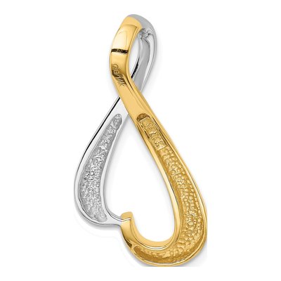 14K Two-Tone Gold Polished Slide Pendant – view 4