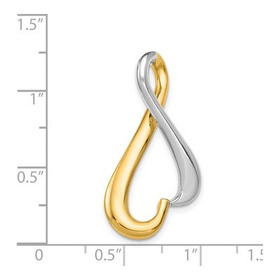 14K Two-Tone Gold Polished Slide Pendant – view 5