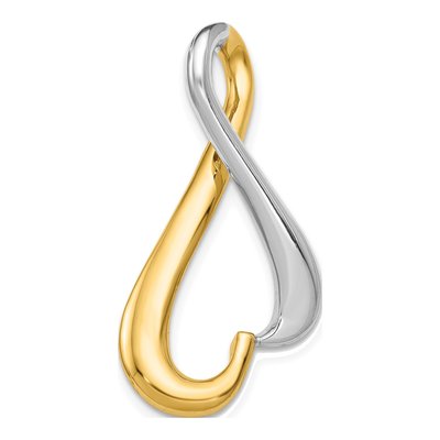 14K Two-Tone Gold Polished Slide Pendant