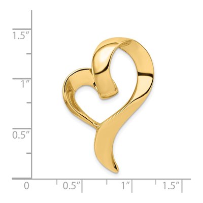 14K Yellow Gold Heart Slide Pendant – view 4