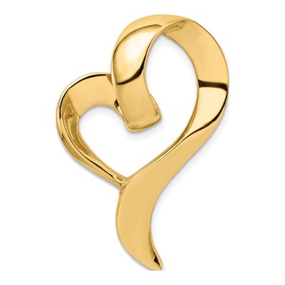 14K Yellow Gold Heart Slide Pendant