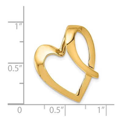 14K Yellow Gold Heart Slide Pendant – view 5