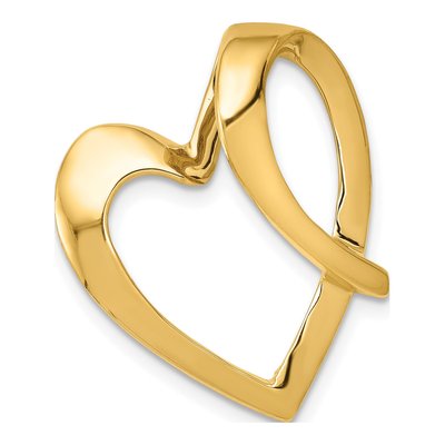 14K Yellow Gold Heart Slide Pendant