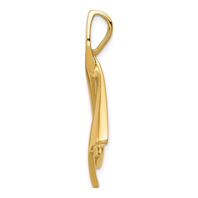 14K Yellow Gold Polished Slide Pendant – view 3