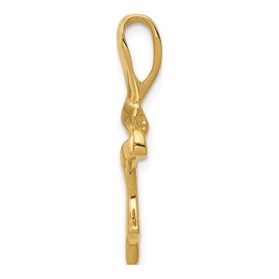 14K Yellow Gold Polished Slide Pendant – view 3