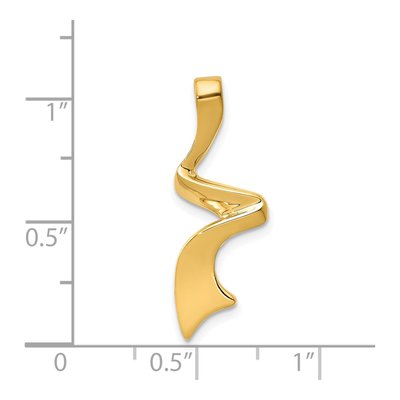 14K Yellow Gold Polished Slide Pendant – view 5