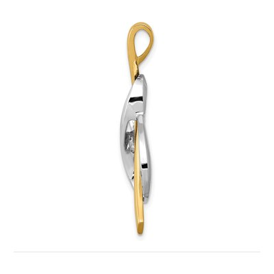 14K Two-Tone Gold Polished Slide Pendant – view 3