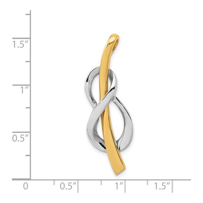 14K Two-Tone Gold Polished Slide Pendant – view 5