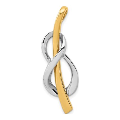 14K Two-Tone Gold Polished Slide Pendant