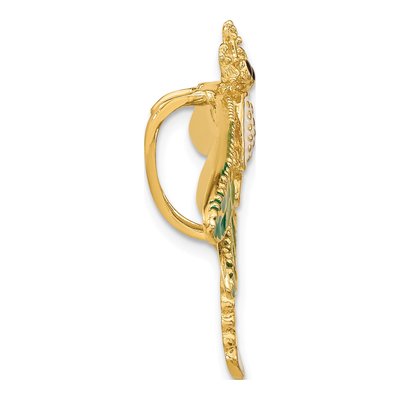 14K Yellow Gold Enameled Dragonfly Omega Slide Pendant – view 3