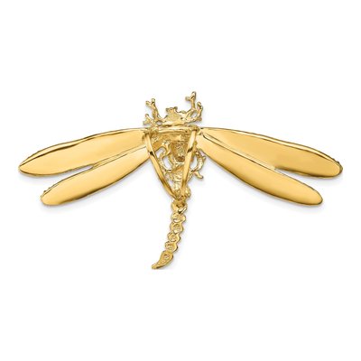14K Yellow Gold Enameled Dragonfly Omega Slide Pendant – view 5