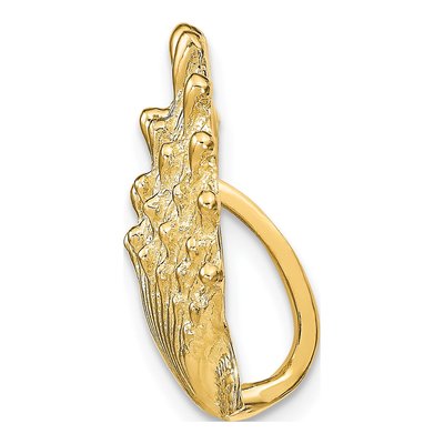 14K Yellow Gold Lion's Paw Shell Omega Slide Pendant – view 3